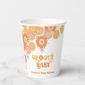 レトロ70sグルービーベビーフローラベビーシャワー 紙コップ (裏面)