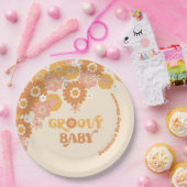レトロ70sグルービー赤ちゃんシャワーナプキン紙プレート ペーパープレート (パーティー)