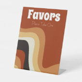 レトロ70sグルーヴィオレンジボヘミアン結婚式の引き出物 台座サイン (正面)