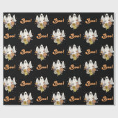 レトロ70sグルーヴィヒッピー幽霊&ブハロウィーンおもしろい ラッピングペーパー (フラット)