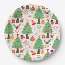 レトロ70sグルーヴィークリスマスツリーパターン