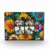 レトロ70sスタイルカラフルデイジー写真テンプレート フォトブロック (正面)