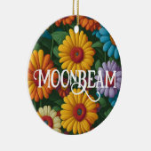 レトロ70sスタイルカラフルデイジー セラミックオーナメント (右)