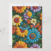 レトロ70sスタイルカラフルデイジー セーブザデート (裏面)