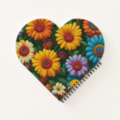 レトロ70sスタイルカラフルデイジー ノートブック (裏面)