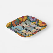 レトロ70sスタイルカラフルデイジー ペーパープレート (傾斜あり)