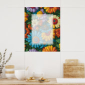 レトロ70sスタイルカラフルデイジー ポスター (キッチン)