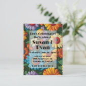 レトロ70sスタイルカラフルデイジー ポストカード (スタンド正面)