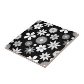 レトロ70sスタイルフラワーLgモノクロパターン タイル (側面)