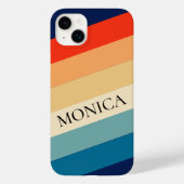 レトロ70sストライプGroovyカラーブロックパーソナライズされた Case-Mate iPhoneケース (裏面)