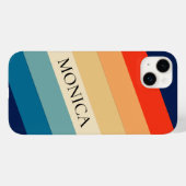 レトロ70sストライプGroovyカラーブロックパーソナライズされた Case-Mate iPhoneケース (裏面 (横))