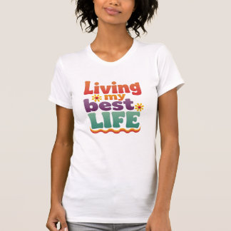 レトロ70sタイポグラフィーが輝く最高の人生 tシャツ