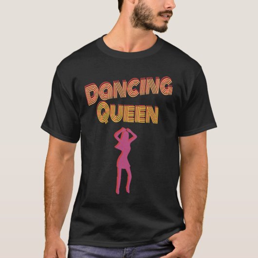 レトロ70'sダンシングクイーン ディスコ tシャツ (正面)