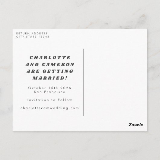 レトロ70sディスコスタイル白黒日付の保存 ポストカード (裏面)