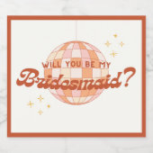 レトロ70sディスコボールブリデスメイド提案シャンパーニュ スパークリングワインラベル (シングルラベル)