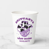 レトロ70sディスコボール女性のカーボーイバチェロレッテ 紙コップ (裏面)