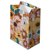 レトロ70sデイジーGroovyベビーフローラヴィンテージ60s ミディアムペーパーバッグ (正面アングル)