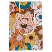 レトロ70sデイジーGroovyベビーフローラヴィンテージ60s ミディアムペーパーバッグ (裏面)