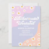 レトロ70sバチェロレッテ週末の日程 招待状 (正面)