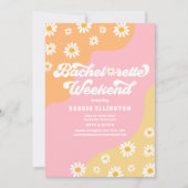 レトロ70sバチェロレッテ週末の日程 招待状 (正面)