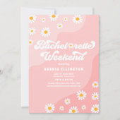 レトロ70sバチェロレッテ週末の日程 招待状 (正面)