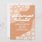 レトロ70sバチェロレッテ週末の日程 招待状 (正面)