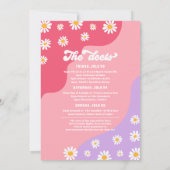 レトロ70sバチェロレッテ週末の日程 招待状 (裏面)