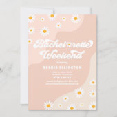 レトロ70sバチェロレッテ週末の日程 招待状 (正面)