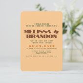 レトロ70sパターン結婚式招待状 招待状 (スタンド正面)