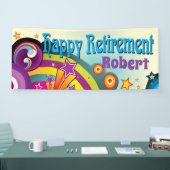 レトロ70sヒッピーの芸術の退職パーティー 横断幕 (トレードショー)