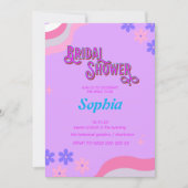 レトロ70Sヒッピーブライダルシャワー 招待状 (正面)