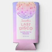 レトロ70sピンクディスコボールバチェロレッテ週末 スリム缶クーラー (裏面)