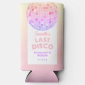 レトロ70sピンクディスコボールバチェロレッテ週末 スリム缶クーラー (正面)