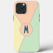 レトロ70sピーチグリーンティール(緑がかった色)パステルカラーブロック Case-Mate iPhoneケース (裏面)