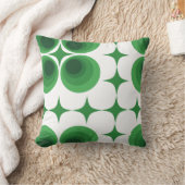 レトロ70sファンキー幾何学緑色の白色パターン クッション (ブランケット)