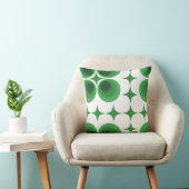レトロ70sファンキー幾何学緑色の白色パターン クッション (椅子)