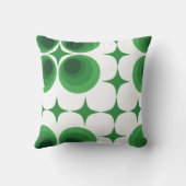 レトロ70sファンキー幾何学緑色の白色パターン クッション (裏面)