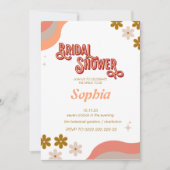 レトロ70Sフローラブライダルシャワー 招待状 (正面)