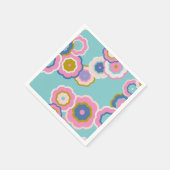 レトロ70sフローラボホパターン スタンダードカクテルナプキン (角)