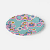 レトロ70sフローラボホパターン ペーパープレート (アングル)