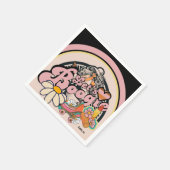 レトロ70sブギーディスコ踊りブライダルバチェロレッテ スタンダードカクテルナプキン (角)