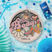 レトロ70sブギーディスコ踊りブライダルバチェロレッテ ペーパープレート (パーティー)