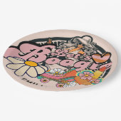 レトロ70sブギーディスコ踊りブライダルバチェロレッテ ペーパープレート (アングル)