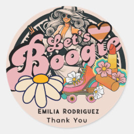 レトロ70sブギーディスコ踊りブライダルバチェロレッテ ラウンドシール