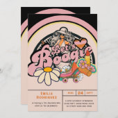 レトロ70sブギーディスコ踊りブライダルバチェロレッテ 招待状 (正面/裏面)