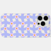 レトロ70sペリウィンクルパープル幾何学フラワー Case-Mate iPhoneケース (裏面 (横))