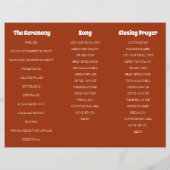 レトロ70sボヘミアンバジェットトリフォールド結婚式 プログラム (裏面)