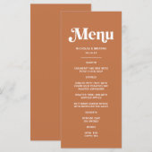 レトロ70sボホー焼けオレンジ結婚ズ メニュー (正面/裏面)