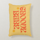 レトロ70sマスタードオレンジヒッピーGroovyベビー アクセントクッション (正面(垂直))