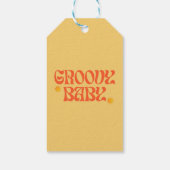 レトロ70sマスタードオレンジヒッピーGroovyベビー ギフトタグ (裏面)